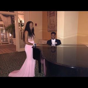 GORGEOUS Pink Prom Backless Gown